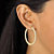 Round Cubic Zirconia Inside-Out Hoop Earrings 2.77 TCW Gold-Plated 1.5"-13 at PalmBeach Jewelry