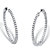Round Cubic Zirconia Inside-Out Hoop Earrings 2.77 TCW in Silvertone 1.5"-11 at PalmBeach Jewelry