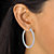 Round Cubic Zirconia Inside-Out Hoop Earrings 2.77 TCW in Silvertone 1.5"-13 at PalmBeach Jewelry