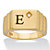 Men's Diamond Accent Step-Top I.D. Initial Ring in 18k Gold over Sterling Silver-11 at PalmBeach Jewelry