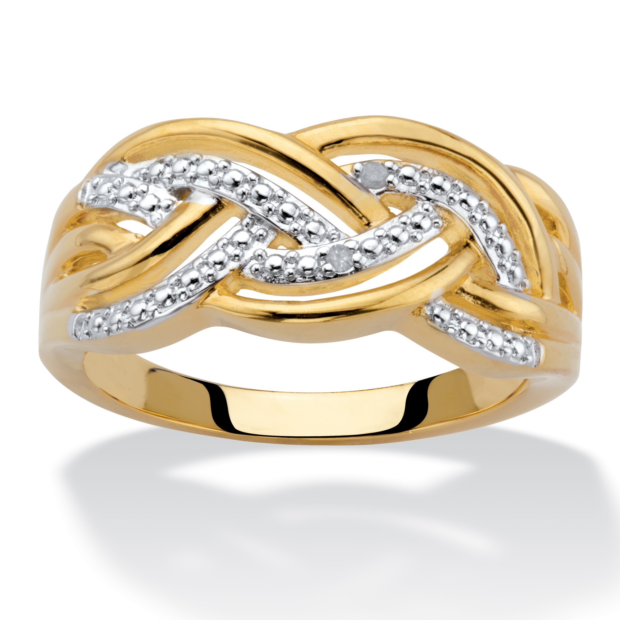 Diamond Accent Braided Ring 18k GoldPlated at PalmBeach Jewelry