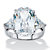 Oval and Trillon-Cut Cubic Zirconia Engagement Ring 11.52 TCW Platinum-Plated-11 at PalmBeach Jewelry