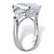Oval and Trillon-Cut Cubic Zirconia Engagement Ring 11.52 TCW Platinum-Plated-12 at PalmBeach Jewelry