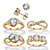 Round Cubic Zirconia 5-Piece Stud Earring and Ring Set 18.23 TCW Gold-Plated-11 at PalmBeach Jewelry