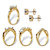 Round Cubic Zirconia 5-Piece Stud Earring and Ring Set 18.23 TCW Gold-Plated-12 at PalmBeach Jewelry