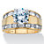 Round and Baguette-Cut Cubic Zirconia Engagement Ring 4.78 TCW in 14k Gold over Sterling Silver-11 at PalmBeach Jewelry