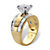 Round and Baguette-Cut Cubic Zirconia Engagement Ring 4.78 TCW in 14k Gold over Sterling Silver-12 at PalmBeach Jewelry
