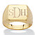 Men's Personalized Grooved Monogrammed Initial Ring in Gold-Plated-11 at PalmBeach Jewelry