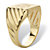 Men's Personalized Grooved Monogrammed Initial Ring in Gold-Plated-12 at PalmBeach Jewelry