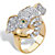 Round Cubic Zirconia and Green Crystal Accent  Elephant Ring 1.65 TCW Gold-Plated-12 at PalmBeach Jewelry