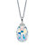 Pear-Cut Faceted Aurora Borealis Crystal Necklace Made With Swarovski Elements in Silvertone 17"-19"-11 at PalmBeach Jewelry