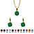Round Simulated Birthstone Earring and Solitaire Pendant Necklace Set in Gold Tone 18"-105 at PalmBeach Jewelry
