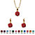 Round Simulated Birthstone Earring and Solitaire Pendant Necklace Set in Gold Tone 18"-107 at PalmBeach Jewelry