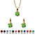 Round Simulated Birthstone Earring and Solitaire Pendant Necklace Set in Gold Tone 18"-108 at PalmBeach Jewelry