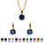 Round Simulated Birthstone Earring and Solitaire Pendant Necklace Set in Gold Tone 18"-109 at PalmBeach Jewelry