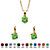 Round Simulated Birthstone Earring and Solitaire Pendant Necklace Set in Gold Tone 18"-11 at PalmBeach Jewelry