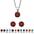 Round Simulated Birthstone Solitaire Earring and Necklace Set in Platinum over Silver 18"-20"-101 at PalmBeach Jewelry