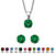 Round Simulated Birthstone Solitaire Earring and Necklace Set in Platinum over Silver 18"-20"-105 at PalmBeach Jewelry