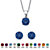 Round Simulated Birthstone Solitaire Earring and Necklace Set in Platinum over Silver 18"-20"-109 at PalmBeach Jewelry