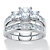 Princess-Cut Cubic Zirconia 2-Piece Wedding Ring Set 3.11 TCW Platinum-Plated-11 at PalmBeach Jewelry