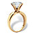 Round Cubic Zirconia Silver Solitaire Engagement Ring 3.50 TCW in 18k Gold over Sterling Silver-12 at PalmBeach Jewelry