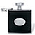 Personalized Engraved Black Leather Flask in Stainless Steel and Silvertone 4.5"-12 at PalmBeach Jewelry