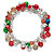 Silver, Red and Green Crystal Silvertone Holiday Jingle Bell Stretch Bracelet 7"-11 at Direct Charge presents PalmBeach