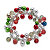Silver, Red and Green Crystal Silvertone Holiday Jingle Bell Stretch Bracelet 7"-12 at Direct Charge presents PalmBeach