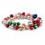 Silver, Red and Green Crystal Silvertone Holiday Jingle Bell Stretch Bracelet 7"-15 at Direct Charge presents PalmBeach