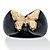 Genuine Black Jade Butterfly Ring in Solid 10k Yellow Gold-11 at PalmBeach Jewelry