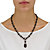 Genuine Black Onyx Pear-Cut and Round Beaded Drop Necklace in Solid 10k Yellow Gold 20"-13 at PalmBeach Jewelry