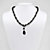 Genuine Black Onyx Pear-Cut and Round Beaded Drop Necklace in Solid 10k Yellow Gold 20"-15 at PalmBeach Jewelry
