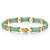 Genuine Green Jade 18k Gold-Plated Rectangular Link Bracelet 7.5"-11 at Direct Charge presents PalmBeach