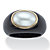 Genuine Freshwater Cultured Pearl and Black Jade Oval Cabochon Ring in Solid 10k Yellow Gold-11 at PalmBeach Jewelry