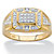 Men's Round Diamond Grid Ring 1/5 TCW in 18k Gold over Sterling Silver-11 at Direct Charge presents PalmBeach