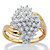 Round Diamond Cluster Bypass Ring 1/8 TCW in 18k Gold over Sterling Silver-11 at PalmBeach Jewelry