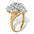 Round Diamond Cluster Bypass Ring 1/8 TCW in 18k Gold over Sterling Silver-12 at PalmBeach Jewelry