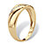 Men's Round Diamond Diagonal Grooved Ring 1/8 TCW in 18k Gold over Sterling Silver-12 at Direct Charge presents PalmBeach