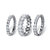 Oval, Round and Princess-Cut Cubic Zirconia 3-Piece Eternity Ring Set 13.56 TCW in Platinum-Plated-12 at PalmBeach Jewelry