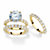 Round Cubic Zirconia 2-Piece Bridal Ring Set 9.20 TCW Gold-Plated with Matching FREE BONUS Ring-11 at PalmBeach Jewelry