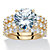 Round Cubic Zirconia 2-Piece Bridal Ring Set 9.20 TCW Gold-Plated with Matching FREE BONUS Ring-15 at PalmBeach Jewelry