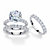 Round Cubic Zirconia 2-Piece Bridal Ring Set 9.20 TCW Platinum-Plated with Matching FREE BONUS Ring-11 at PalmBeach Jewelry