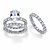 Oval-Cut Cubic Zirconia 3-Piece Eternity Wedding Ring Set 12.31 TCW Platinum-Plated With FREE BONUS Bridal Ring-11 at PalmBeach Jewelry