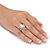 Oval-Cut Cubic Zirconia 3-Piece Eternity Wedding Ring Set 12.31 TCW Platinum-Plated With FREE BONUS Bridal Ring-13 at PalmBeach Jewelry