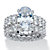 Oval-Cut Cubic Zirconia 3-Piece Eternity Wedding Ring Set 12.31 TCW Platinum-Plated With FREE BONUS Bridal Ring-15 at PalmBeach Jewelry