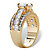 Round and Princess-Cut Cubic Zirconia Engagement Ring 4.60 TCW in 14k Gold over Sterling Silver-12 at PalmBeach Jewelry