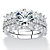 Round and Princess-Cut Cubic Zirconia 2-Piece Bridal Ring Set 5.73 TCW in Platinum over Sterling Silver with FREE BONUS Bridal Ring-15 at PalmBeach Jewelry