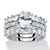 Oval-Cut and Princess-Cut Cubic Zirconia 2-Piece Bridal Ring Set 5.07 TCW in Platinum over Sterling Silver with FREE BONUS Ring-15 at PalmBeach Jewelry