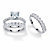 Princess-Cut and Round Cubic Zirconia 3-Piece Bridal Ring Set 4.23 TCW in Platinum over Sterling Silver with FREE BONUS Ring-11 at PalmBeach Jewelry