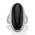 Genuine Black Onyx Oval Cabochon Ring in Sterling Silver-11 at PalmBeach Jewelry